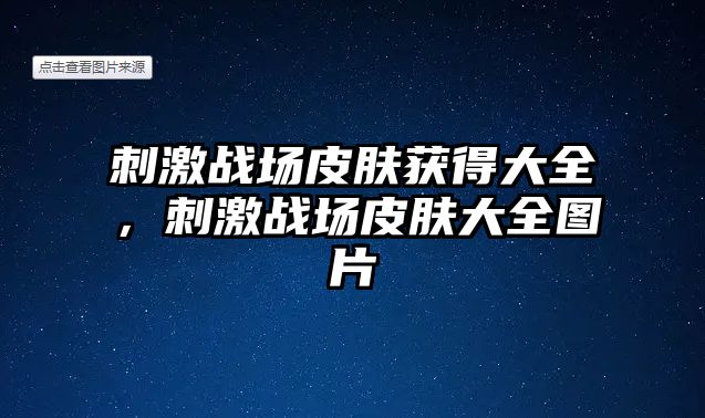 刺激戰場皮膚獲得大全，刺激戰場皮膚大全圖片