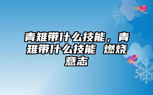 青雉帶什么技能，青雉帶什么技能 燃燒意志