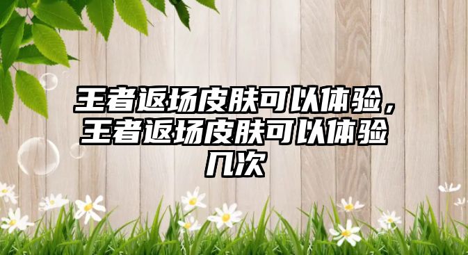 王者返場皮膚可以體驗，王者返場皮膚可以體驗幾次