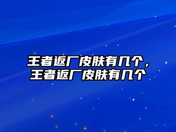 王者返廠皮膚有幾個(gè)，王者返廠皮膚有幾個(gè)