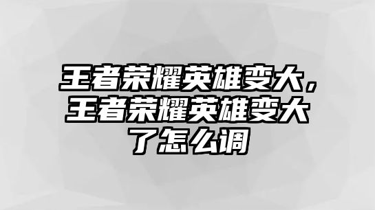 王者榮耀英雄變大，王者榮耀英雄變大了怎么調