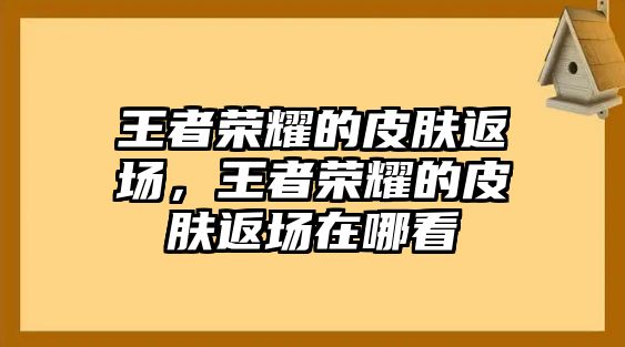 王者榮耀的皮膚返場，王者榮耀的皮膚返場在哪看