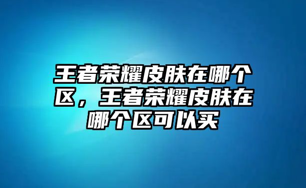 王者榮耀皮膚在哪個區，王者榮耀皮膚在哪個區可以買