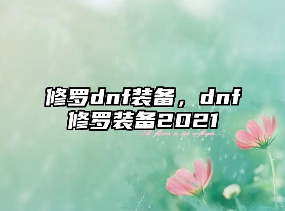 修羅dnf裝備，dnf修羅裝備2021