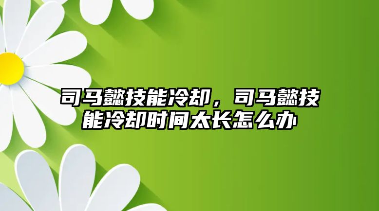 司馬懿技能冷卻，司馬懿技能冷卻時間太長怎么辦