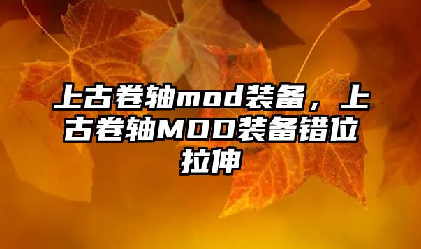 上古卷軸mod裝備，上古卷軸MOD裝備錯位拉伸