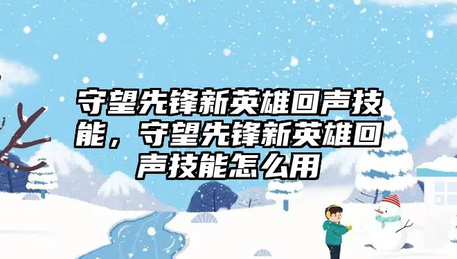 守望先鋒新英雄回聲技能，守望先鋒新英雄回聲技能怎么用