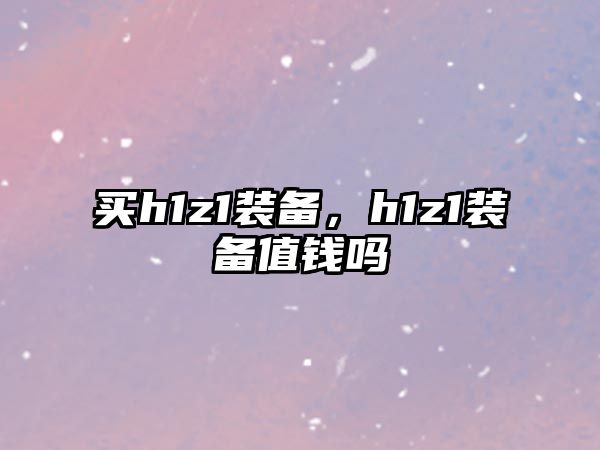 買h1z1裝備，h1z1裝備值錢嗎