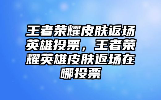 王者榮耀皮膚返場(chǎng)英雄投票，王者榮耀英雄皮膚返場(chǎng)在哪投票